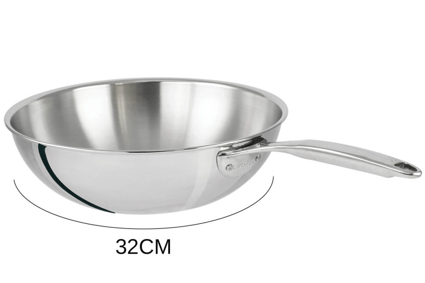 Cristel Castel'Pro 3-lagers wok i 18/10 rostfritt stål