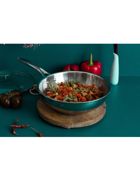 Cristel Castel'Pro 3-lagers wok i 18/10 rostfritt stål