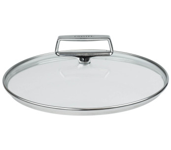 Coperchio in vetro curvato Cristel Castel'Pro con maniglia fissa in acciaio inox