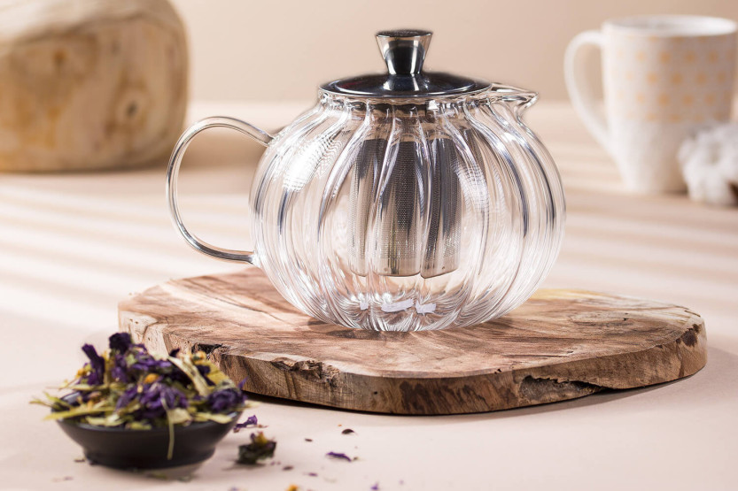 Cristel Gyokuro Teekanne 1,2L aus Borosilikatglas mit abnehmbarem Filter