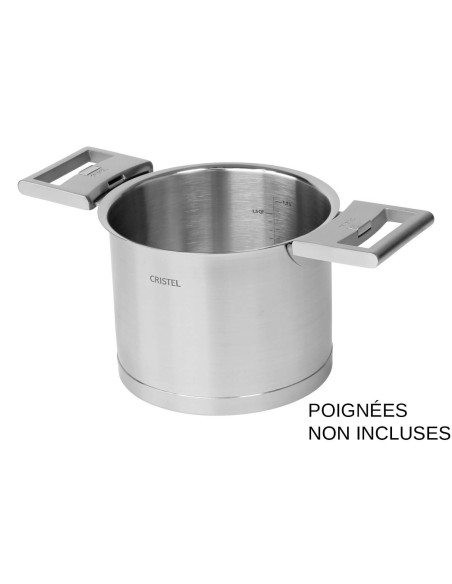 Cristel Strate Amovable 14 cm gradueret gryde i 18/10 rustfrit stål