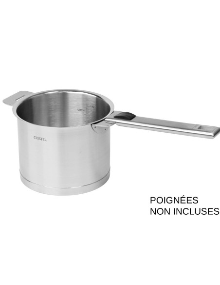 Cristel Strate Amovable, casseruola graduata da 14 cm in acciaio inox 18/10