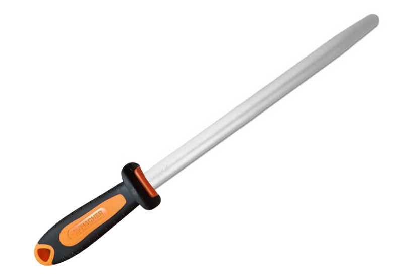 FISCHER Fischrom sharpening steel oval wick 30cm extra fine grain orange and grey handle