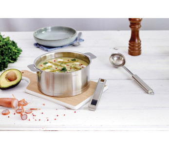 Set med 3 Cristel Strate Amovable kastruller i 18/10 rostfritt stål - 16, 18 och 20 cm 2