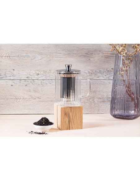 Cristel Breakfast 0.8L teapot in borosilicate glass with removable filter