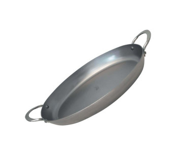 De Buyer Minéral B Funda ovalada de hierro para asar Element