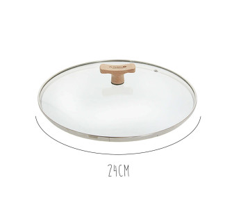 Tapa de cristal curvado universal De Buyer con protector de gatillo de madera