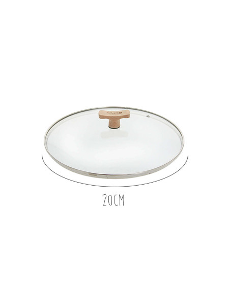 Tapa de cristal curvado universal De Buyer con protector de gatillo de madera