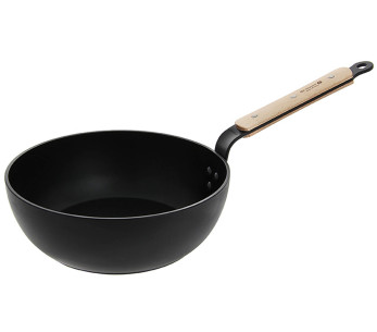 De Buyer Choc B non-stick konvex sauteuse i smidd aluminium och handtag i bok 2