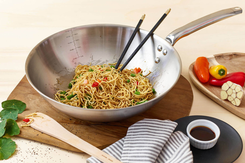 De Buyer Alchimy 32cm 3-laags 18/10 roestvrijstalen wok