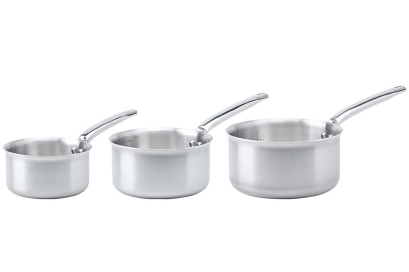 Set di 3 pentole De Buyer Alchimy a 3 strati in acciaio inox 18/10 da 16, 18 e 20 cm