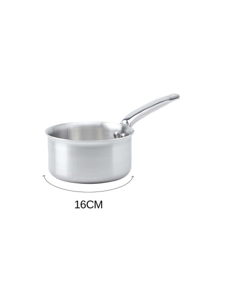 Set of 3 De Buyer Alchimy pans in 18/10 stainless steel 3-ply 16, 18 and 20cm