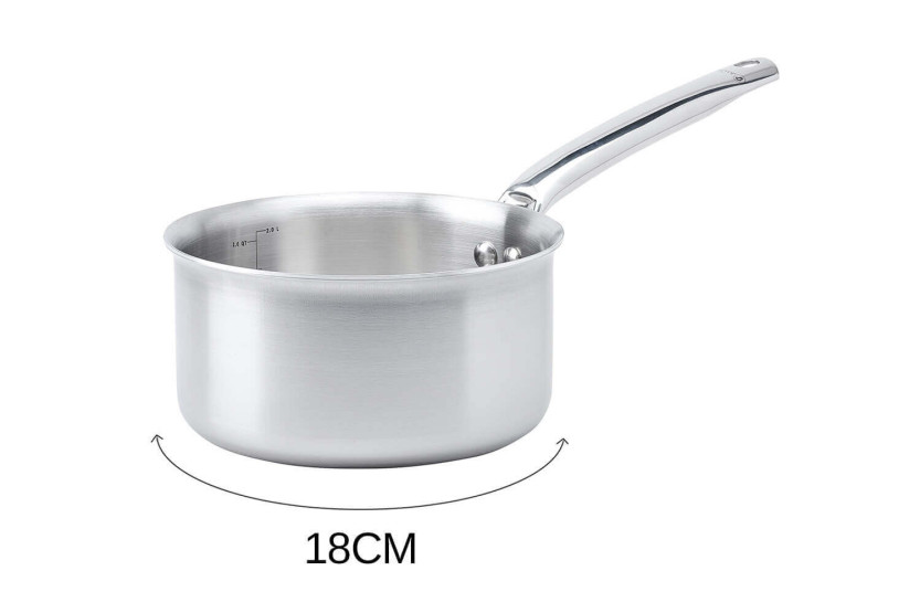 3 kpl De Buyer Alchimy 3-kerroksinen 18/10 ruostumattomasta teräksestä valmistettu kattila 16, 18 ja 20 cm:n setti