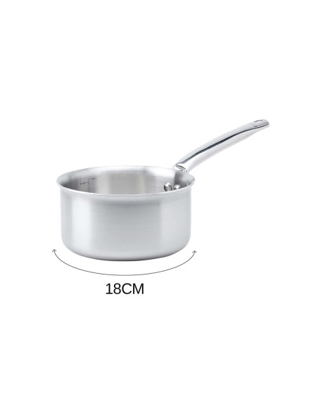 Set van 3 De Buyer Alchimy 3-lagige roestvrijstalen pannen 18/10 16, 18 en 20 cm