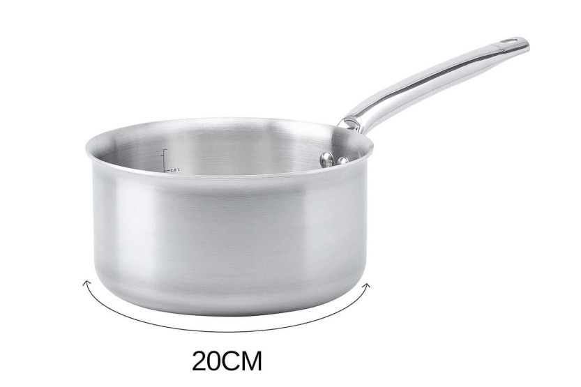 Set di 3 pentole De Buyer Alchimy a 3 strati in acciaio inox 18/10 da 16, 18 e 20 cm