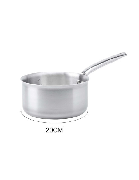 Set di 3 pentole De Buyer Alchimy a 3 strati in acciaio inox 18/10 da 16, 18 e 20 cm