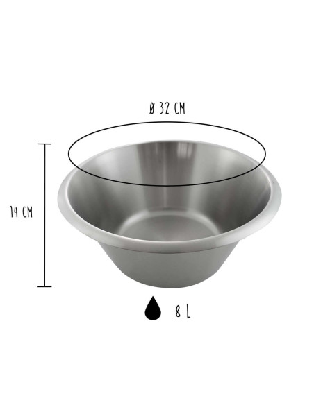 Matfer professional pastry bowl 100% stainless steel - Diameter 32cm