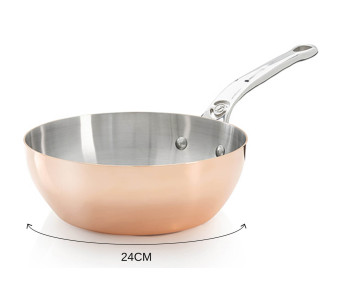 De Buyer Prima Matera sartén curvada de cobre con mango de acero inoxidable fundido compatible con inducción 2