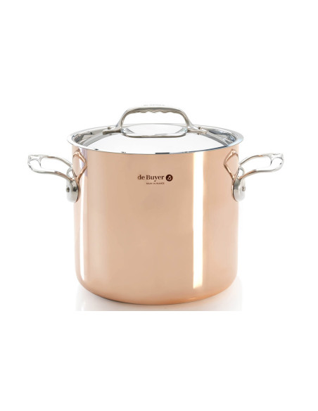 Kupferkessel Edelstahl 20cm De Buyer Prima Matera induktionsgeeignet Edelstahlhenkel mit Deckel