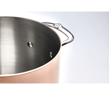 De Buyer Prima Matera 20cm olla de cobre de acero inoxidable compatible con inducción asas de acero inoxidable con tapa 2
