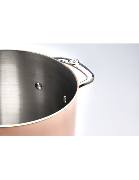 De Buyer Prima Matera 20cm roestvrijstalen koperen pan inductie compatibel roestvrijstalen handgrepen met deksel