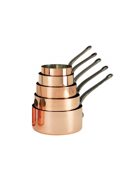 Set aus 5 Kupferpfannen De Buyer Inocuivre Griff aus Gusseisen