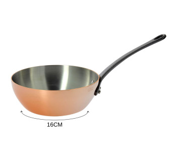 De Buyer Inocuivre bolle koperen sauteerpan met gietijzeren handvat