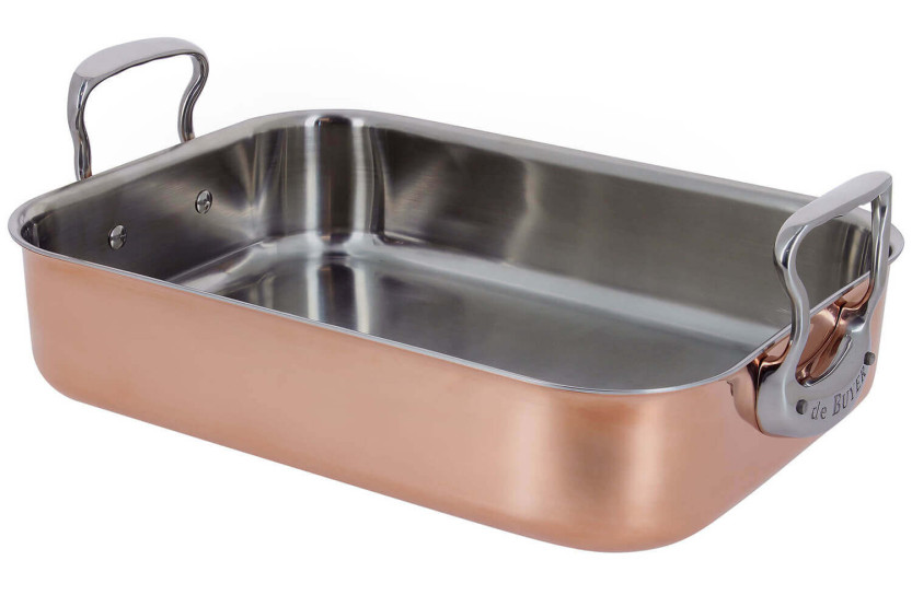 De Bu yer Inocuivre multi-layer copper roasting pan 41x27,5x13,3cm cast stainless steel handles