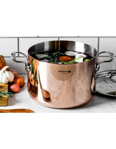 De Buyer Prima Matera 24cm induzione in rame e acciaio inossidabile con coperchio