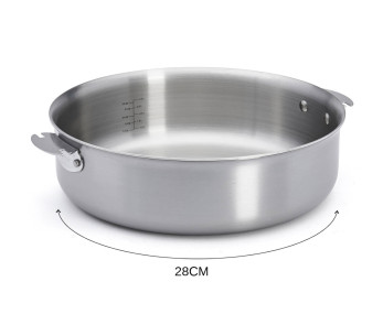 De Buyer Alchimy Loqy sartén recta extraíble de acero inoxidable 18/10 multicapa 2