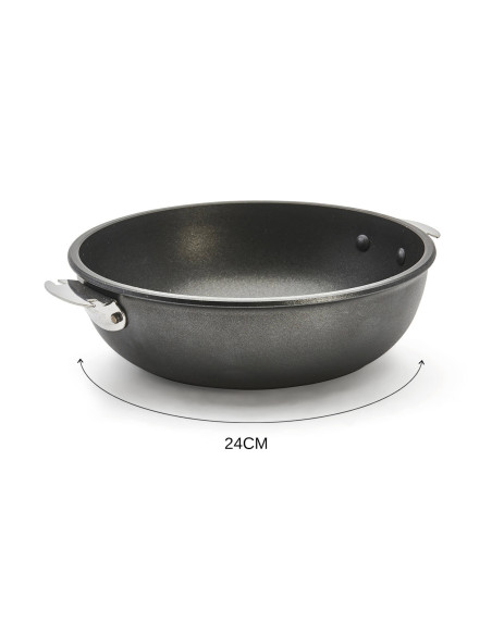 De Buyer Choc Extrême Loqy sartén convexa extraíble de aluminio fundido