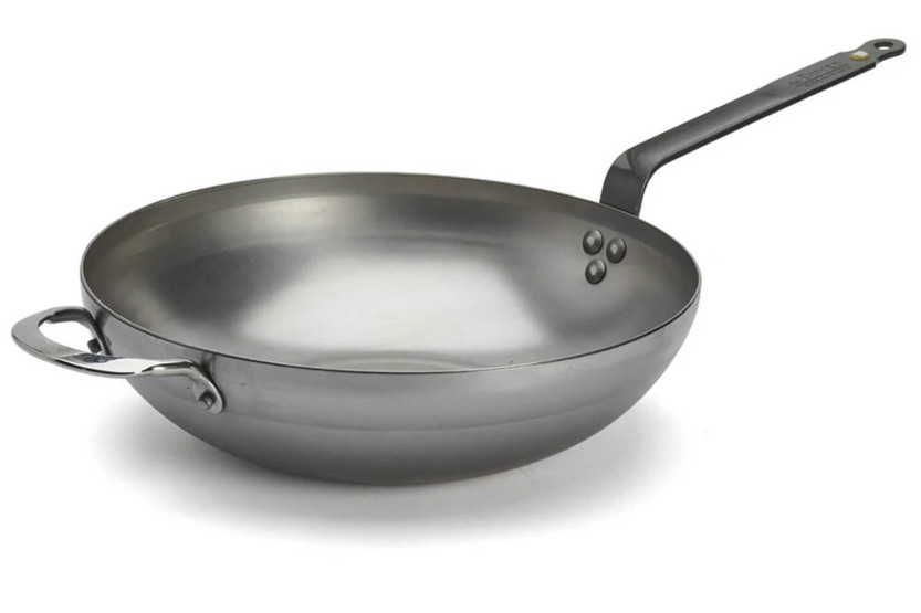De Buyer Mineral B ø32cm curved iron wok with handle