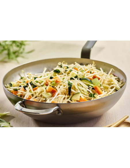 De Buyer Mineral B ø32cm wok de hierro curvado con mango