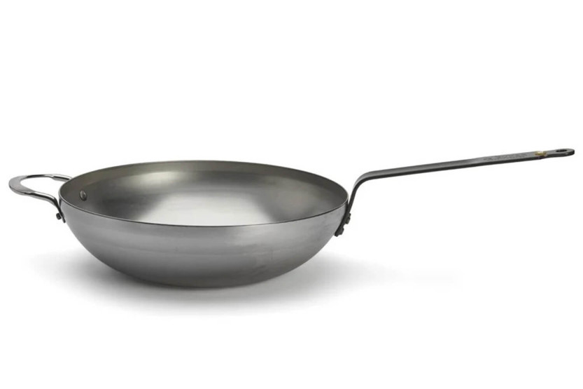 De Buyer Mineral B ø32cm böjd järnwok med handtag
