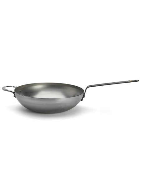 De Buyer Mineral B ø32cm wok curvo in ferro con manico