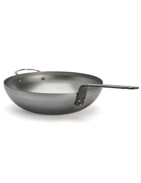 De Buyer Mineral B ø32cm buet jernwok med håndtag