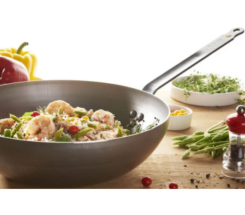 Gewölbter Wok mit Stiel De Buyer Mineral B ø28cm aus Eisen 2