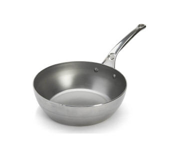 Sauteuse paysanne De Buyer Mineral B Pro 24cm i stål med handtag i gjutet rostfritt stål