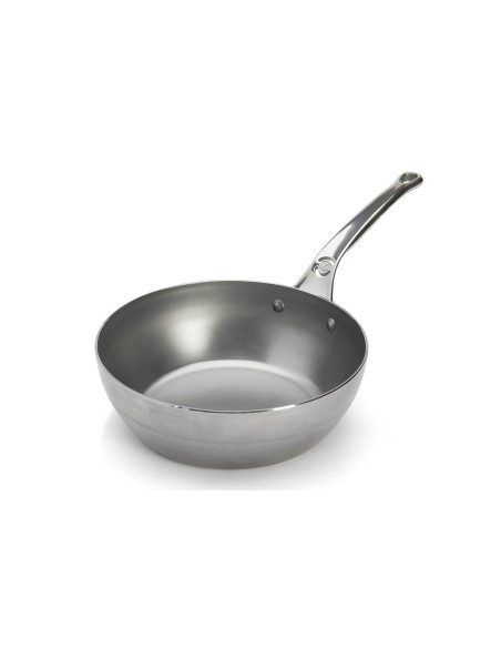 Sauteuse paysanne De Buyer Mineral B Pro 24cm em aço com pega em aço inoxidável fundido