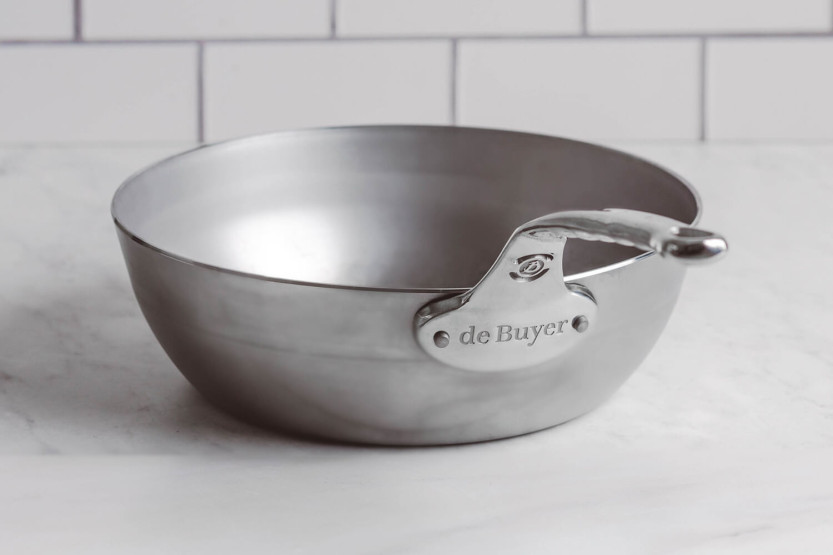 Sauteuse paysanne De Bu yer Mineral B Pro 24cm in steel with cast stainless steel handle