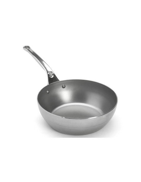 Sauteuse paysanne De Buyer Mineral B Pro 24cm em aço com pega em aço inoxidável fundido