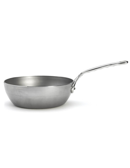 Sauteuse paysanne De Buyer Mineral B Pro 24cm em aço com pega em aço inoxidável fundido