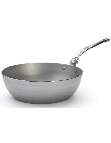 Sauteuse paysanne De Buyer Mineral B Pro 28cm in staal met gegoten roestvrij stalen handvat