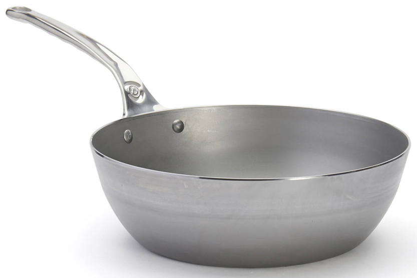 Sauteuse paysanne De Buyer Mineral B Pro 28cm em aço e pega em aço inoxidável fundido