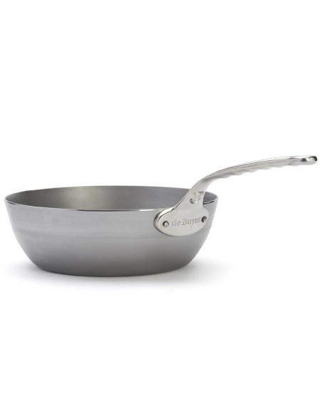Sauteuse paysanne De Bu yer Mineral B Pro 28cm in steel with cast stainless steel handle