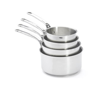 Set med 4 De Buyer Milady kastruller i rostfritt stål 14-16-18-20cm