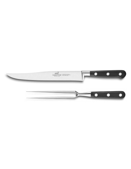 SABATIER Ideal 100 % fransk smidd sett i rustfritt stål 1 kniv + 1 gaffel