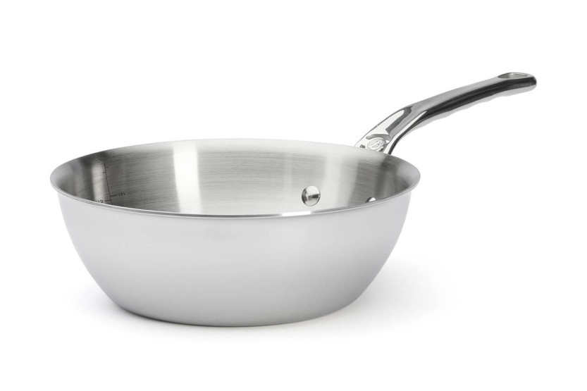 De Buyer Affinity 5-kertainen ruostumattomasta teräksestä valmistettu kupera paistinpannu