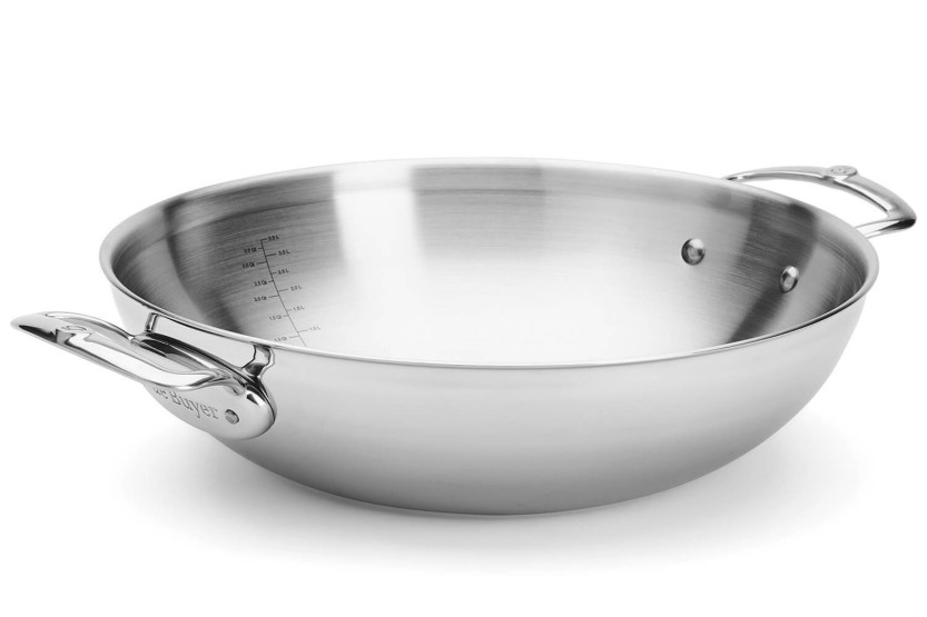 Wok de aço inoxidável de 32 cm com 5 camadas De Buyer Affinity