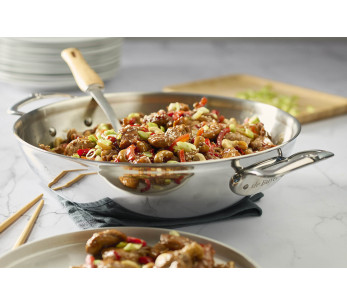 De Buyer Affinity 32 cm 5-lags wok i rustfritt stål 2